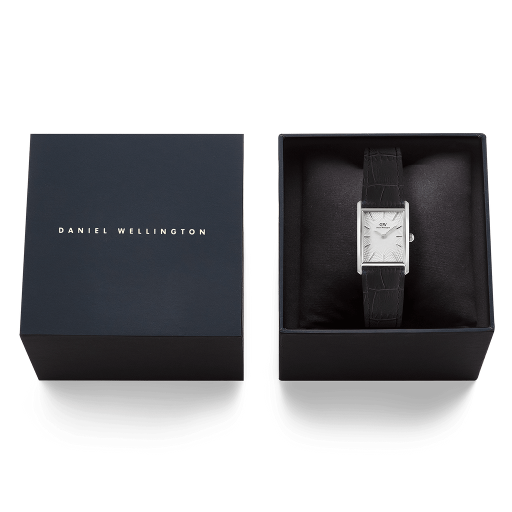 Bound Black Crocodile Guilloché Silver