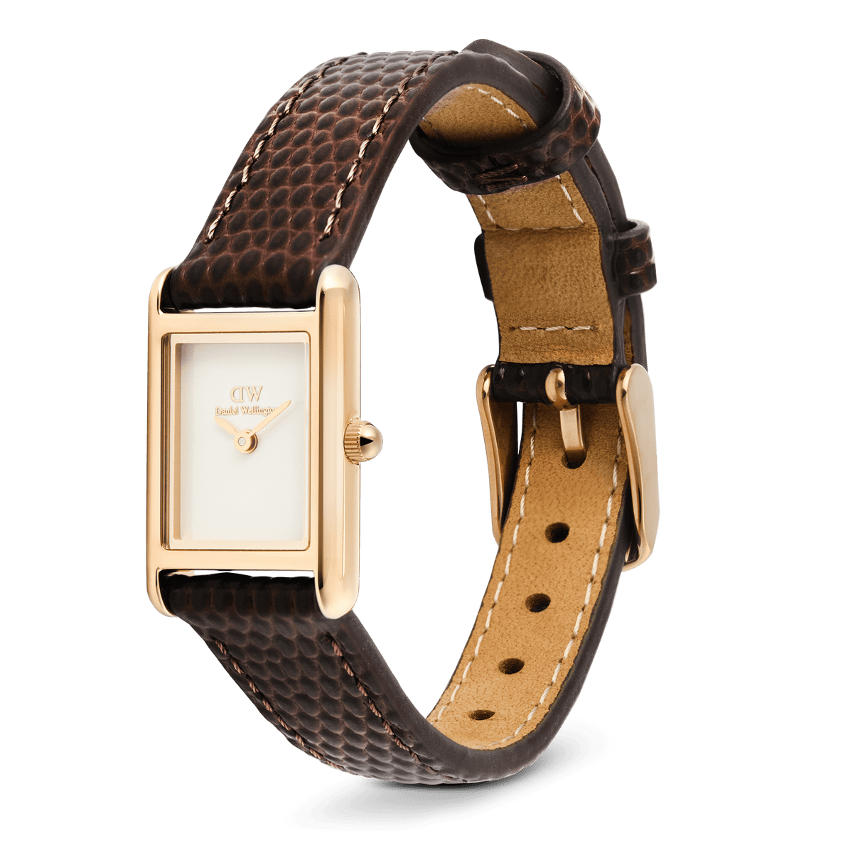 Bound Mini Dark Brown Lizard Rose Gold
