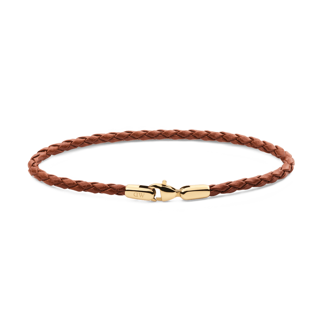 Daniel  Braided Leather Bracelet St Mawes 2.8 Gold