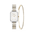 Quadro Two Tone & Tennis Bracelet Gold