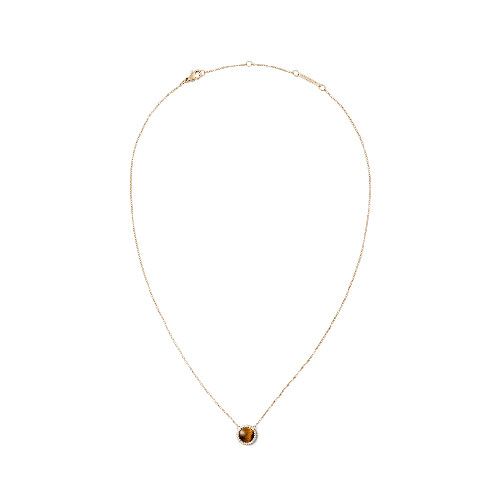 Audrey Necklace Tiger Eye Rose Gold