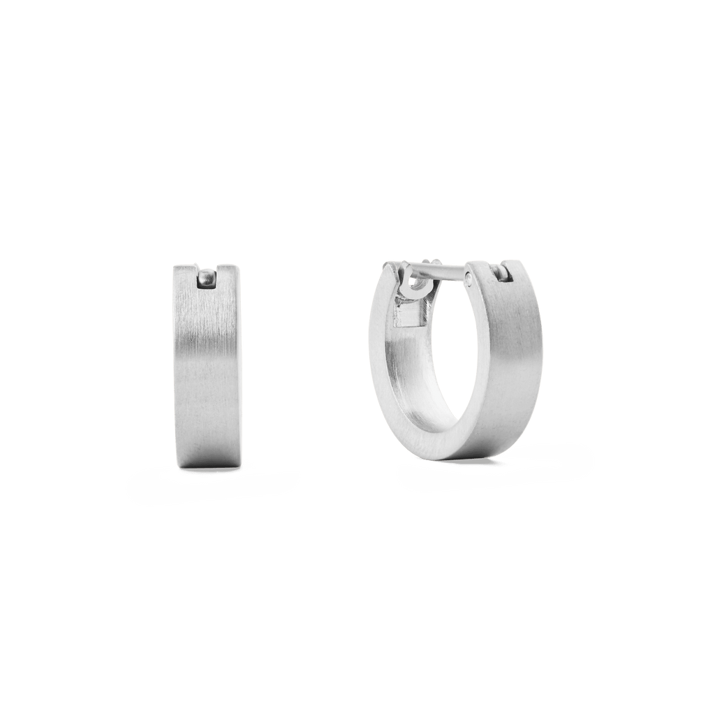 Line Earrings Brushed Silver 3.5mm