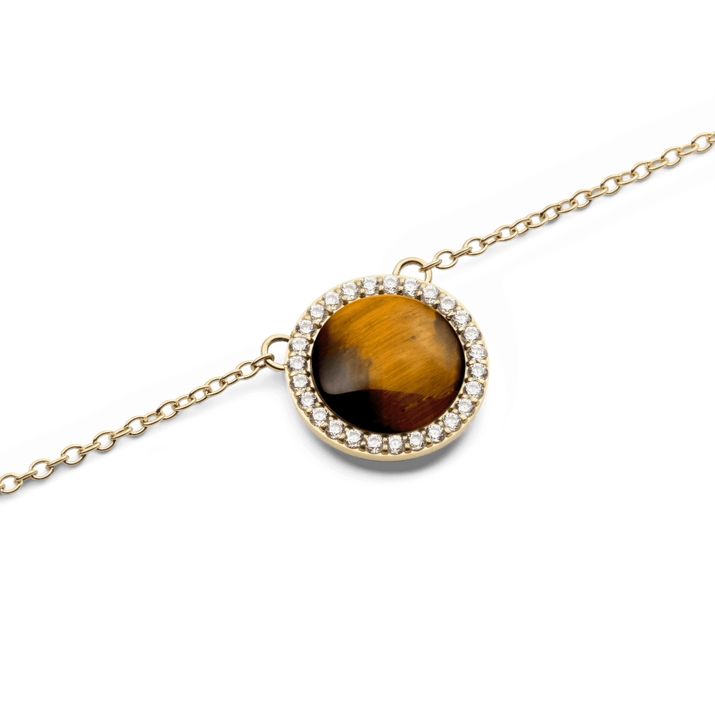 Audrey Necklace Tiger Eye Gold
