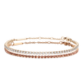 Tennis Bracelet Apricot Rose Gold Set